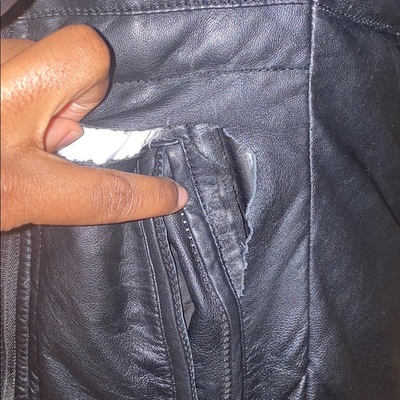 Black Sly & Co real leather & fur winter jacket size XS/S - Picture 12 of 16